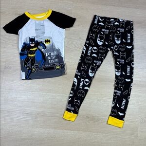 DC Batman Kids' Pajama Set - Yellow Black Gray size 5/6*